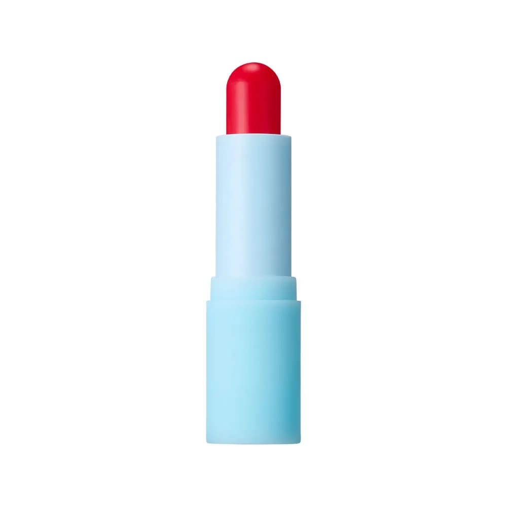 Tocobo Glass Tinted Lip Balm tono Flush Cherry, labial tintado coreano rojo cereza con efecto glass en Perú