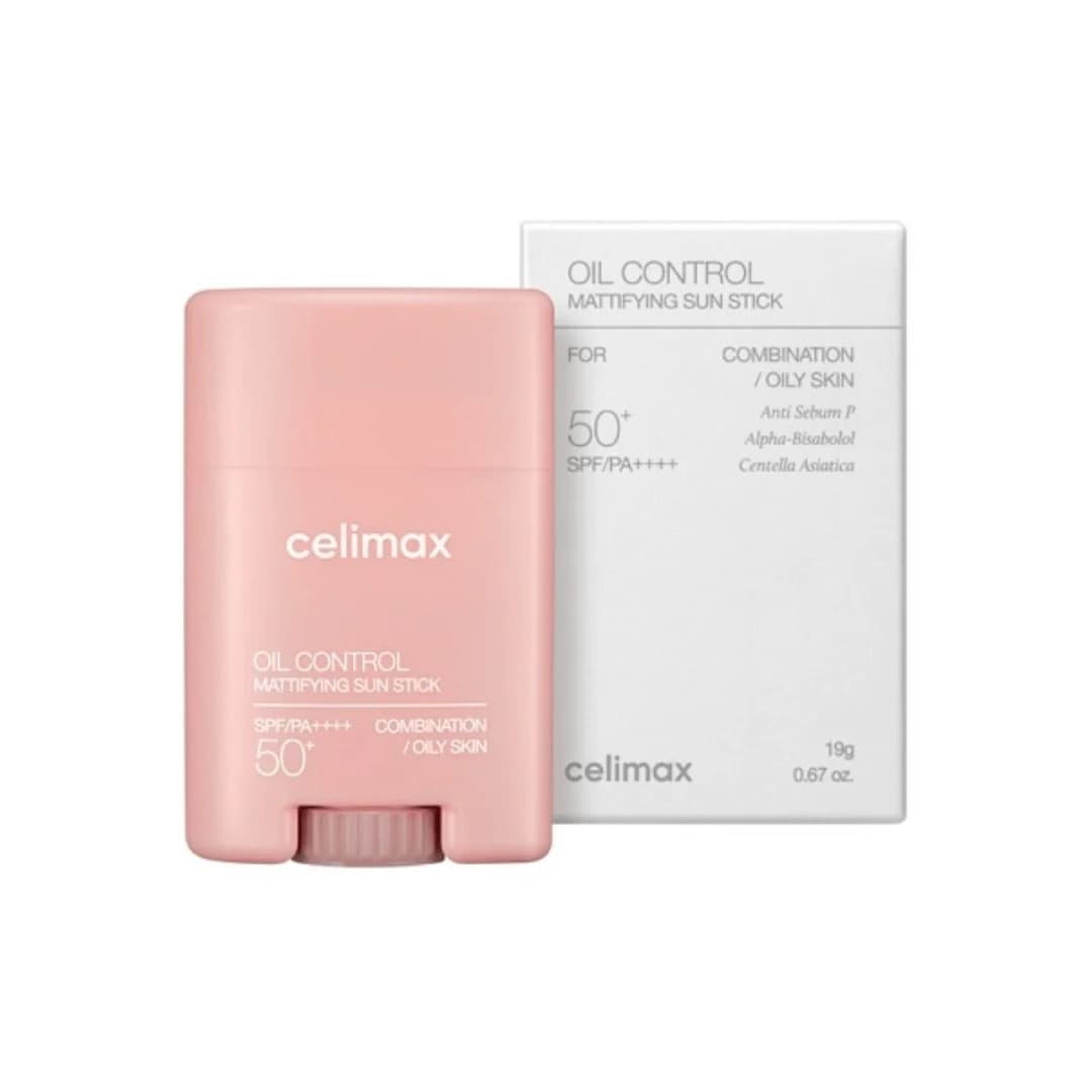 Celimax Oil Control Mattifying Sun Stick SPF50+ PA++++ 19g para piel grasa y mixta con centella asiatica, protector solar coreano en barra en Perú