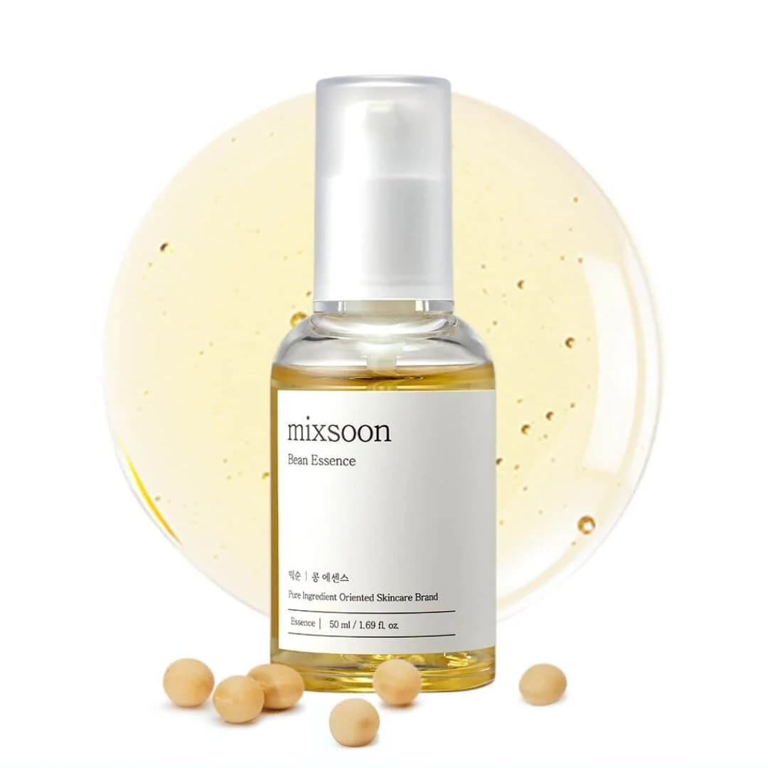 Mixsoon Bean Essence 50ml, essence coreana con extracto de soja fermentada para exfoliación suave, hidratación profunda y mejora de textura en piel opaca