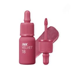 Peripera Ink Velvet tono 18 con aplicador y swipe mate rosa intenso, labial tinte coreano en Perú