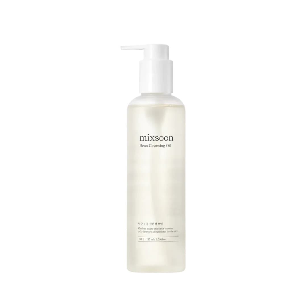 Mixsoon Bean Cleansing Oil 195ml minimalista con ingredientes esenciales, aceite limpiador coreano con soja para eliminar maquillaje y limpiar poros sin resecar
