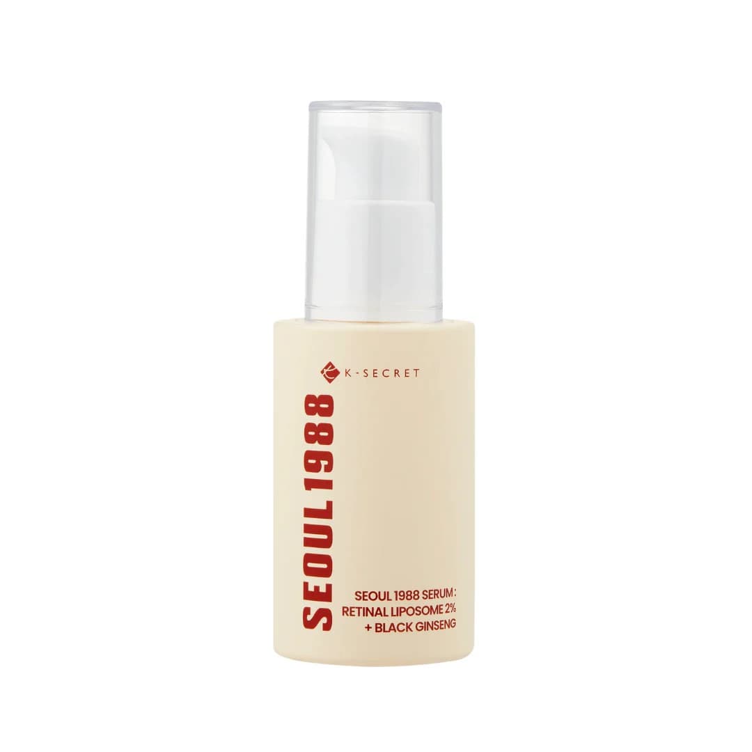 K-Secret Seoul 1988 Serum con Retinal Liposome 2% y Black Ginseng, sérum coreano antiedad con retinal encapsulado para reducir arrugas y unificar el tono de piel