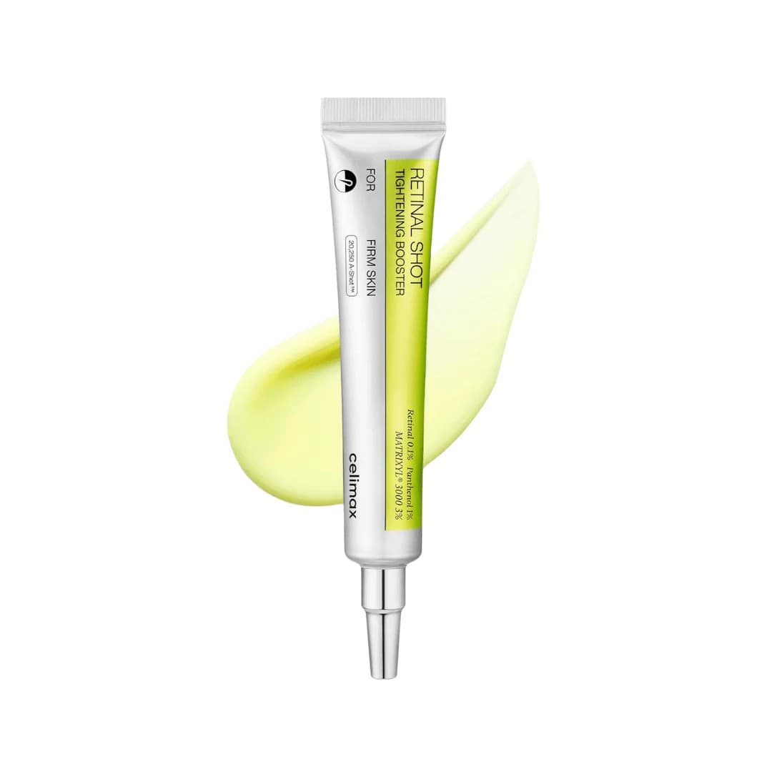 Celimax Retinal Shot Tightening Booster con Retinal 0.1% Panthenol y Matrixyl 3000, booster coreano reafirmante antiedad en Perú
